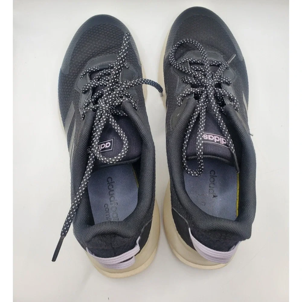 Adidas Womens Size 9.5‎ Black/ Purple  Running Shoes Lace Up PWJ001004